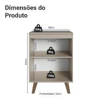 Balcão De Cozinha 60 Cm 1 Porta Com Pés Nice Madesa Crema - 2