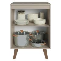 Balcão De Cozinha 60 Cm 1 Porta Com Pés Nice Madesa Crema - 6