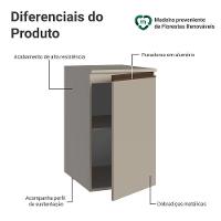 Balcão De Cozinha 40 Cm 1 Porta Suspenso Nice Madesa Crema - 3