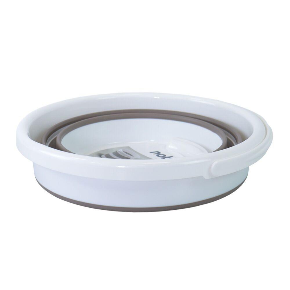 Balde Dobrável 12l Branco E Cinza - Praticidade E Estilo Para Sua Casa! Ideal Para Organizar, Limpar E Levar Para Todos Os Lados Com Facilidade! - 3