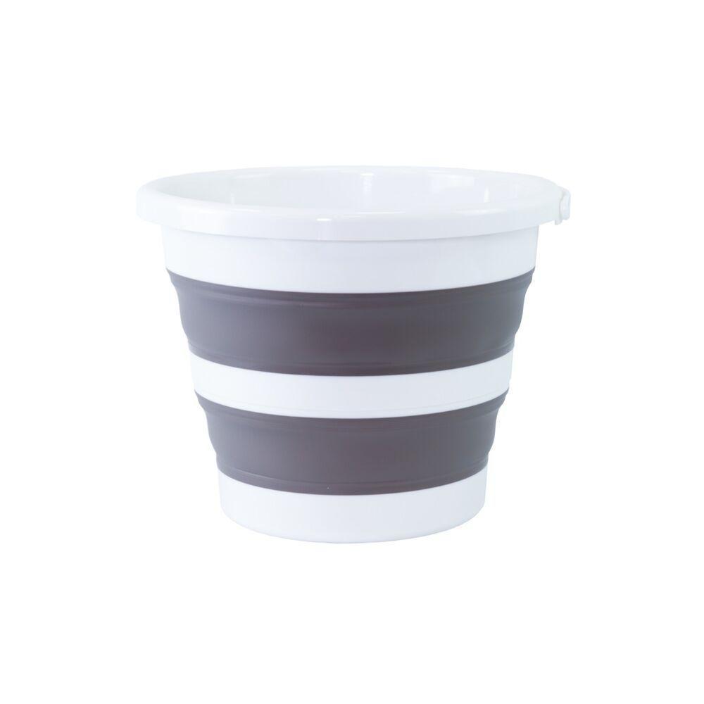 Balde Dobrável 12l Branco E Cinza - Praticidade E Estilo Para Sua Casa! Ideal Para Organizar, Limpar E Levar Para Todos Os Lados Com Facilidade! - 4