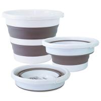 Balde Dobrável 12l Branco E Cinza - Praticidade E Estilo Para Sua Casa! Ideal Para Organizar, Limpar E Levar Para Todos Os Lados Com Facilidade! - 1