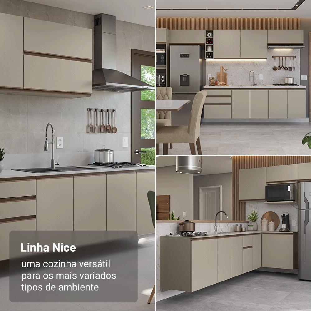 Balcão De Cozinha 60 Cm 1 Porta Suspenso Nice Madesa Crema - 5
