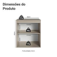 Balcão De Cozinha 60 Cm 1 Porta Suspenso Nice Madesa Crema - 2