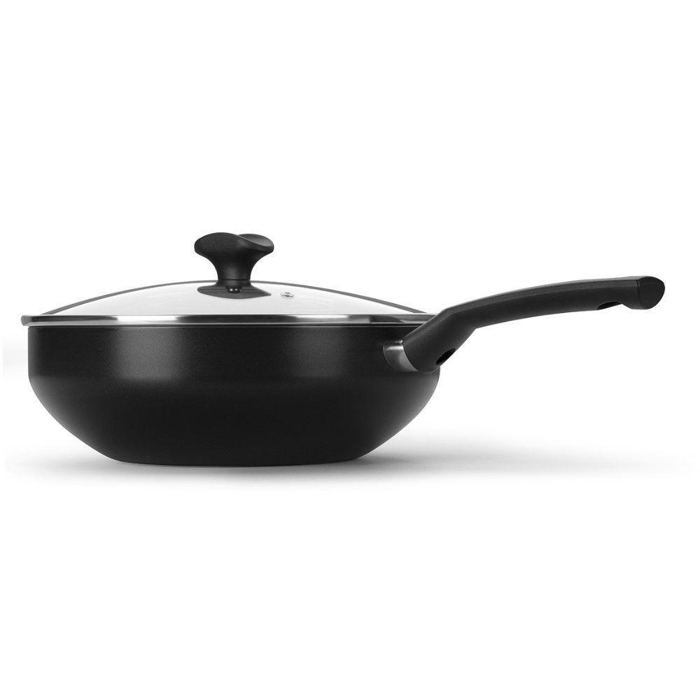 Frigideira Wok Induct+ Preta 28 Cm 4,3 L Em Alumínio Com Revestimento Interno Antiaderente Multiflon - 2