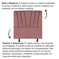 Cabeceira Solteiro Cama Box Estofada 90 Cm Antonella Veludo Rosé - 5