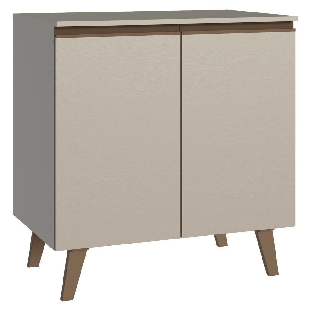 Balcão De Cozinha 80 Cm 2 Portas Com Pés Nice Madesa Crema - 1