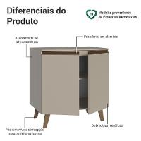 Balcão De Cozinha 80 Cm 2 Portas Com Pés Nice Madesa Crema - 3