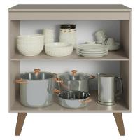 Balcão De Cozinha 80 Cm 2 Portas Com Pés Nice Madesa Crema - 5