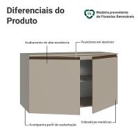 Balcão De Cozinha 120 Cm 2 Portas Suspenso Nice Madesa Crema - 3