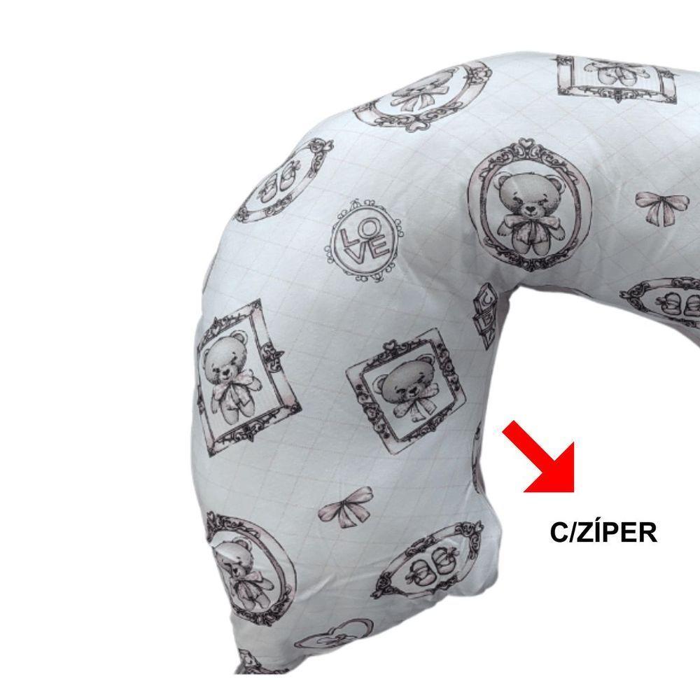 Almofada De Amamentação Em Malha Com Zíper Yan 45cm X 85cm Tecebem Cristina - 4