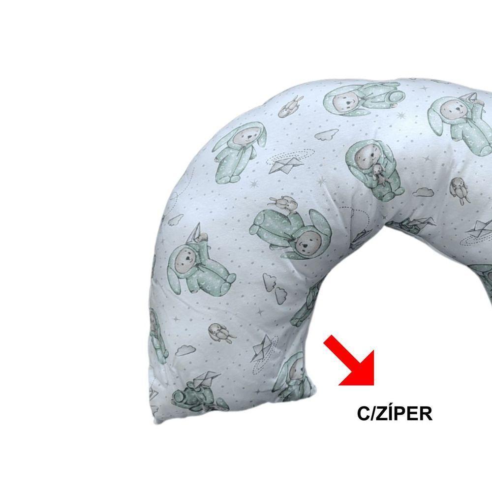 Almofada De Amamentação Em Malha Com Zíper Yan 45cm X 85cm Tecebem Yan - 4