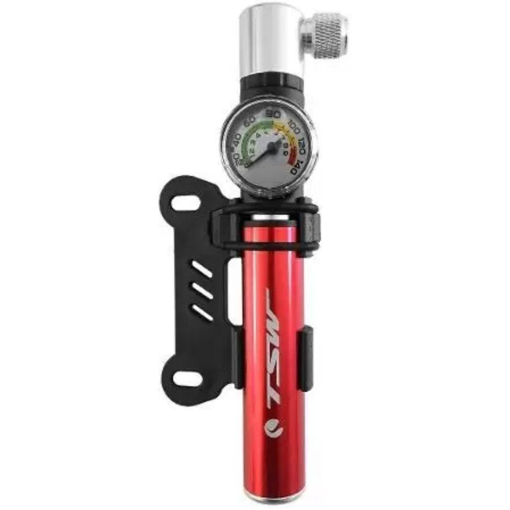 Mini Bomba De Ar Tsw Com Manômetro Mini Bomba De Ar Tsw Com Manômetro Vermelha - 3