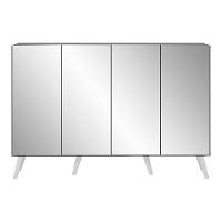Aparador Buffet 4 Portas Com Espelho Retrô Vegas Multimóveis V3559 Grafite/branco Grafite/branco - 2