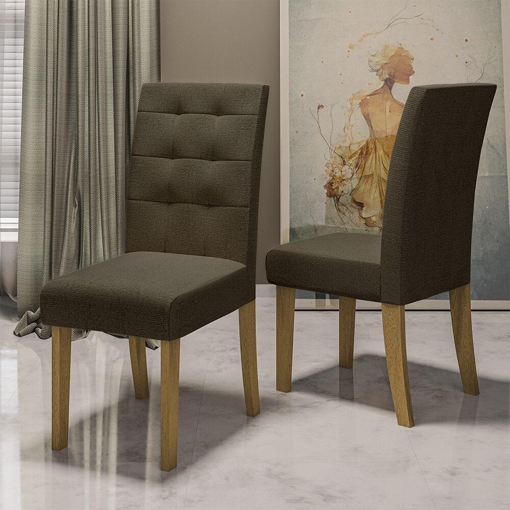 Conjunto Com 2 Cadeiras De Jantar Multimóveis Cr50040 Castor Castor - 2