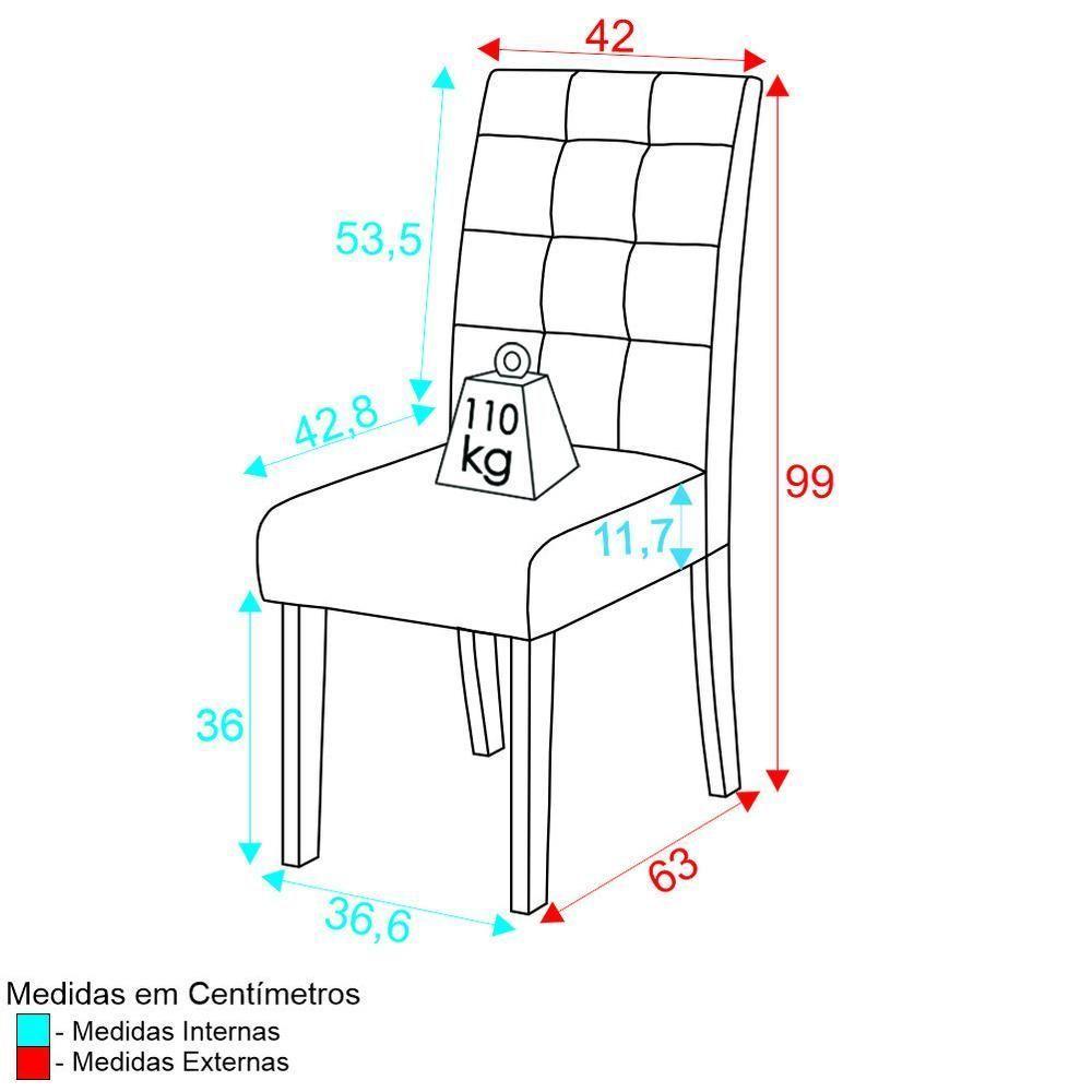 Conjunto Com 2 Cadeiras De Jantar Multimóveis Cr50040 Castor Castor - 3