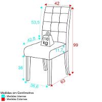 Conjunto Com 2 Cadeiras De Jantar Multimóveis Cr50040 Castor Castor - 3