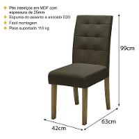 Conjunto Com 2 Cadeiras De Jantar Multimóveis Cr50040 Castor Castor - 4