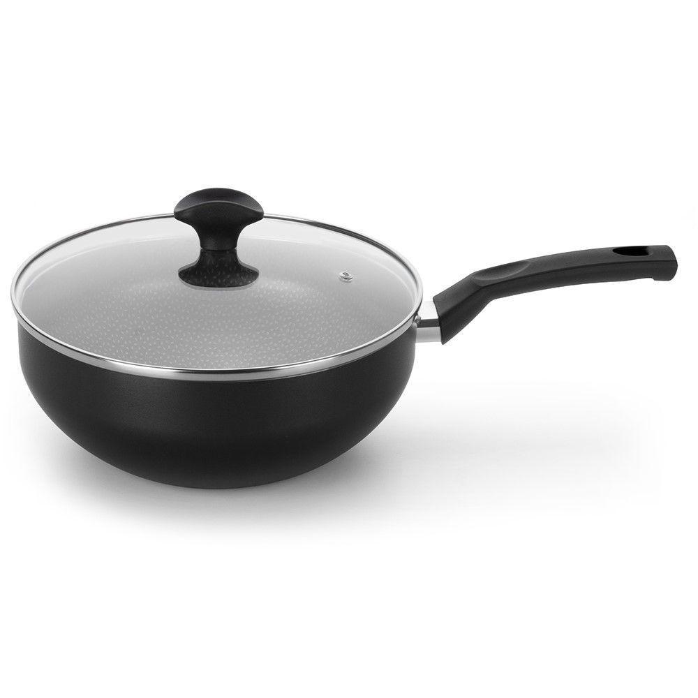 Frigideira Wok Amora Preto Matte 28 Cm 4,3 L Em Alumínio Com Revestimento Interno Antiaderente - 1