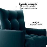 Poltrona De Amamentaçao E Puff Montreal Veludo Light Milani Store Azul - 7