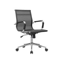 Cadeira Executiva Modernista Em Mesh Preto Com Braços Cromados Para Escritório Confortável - 2