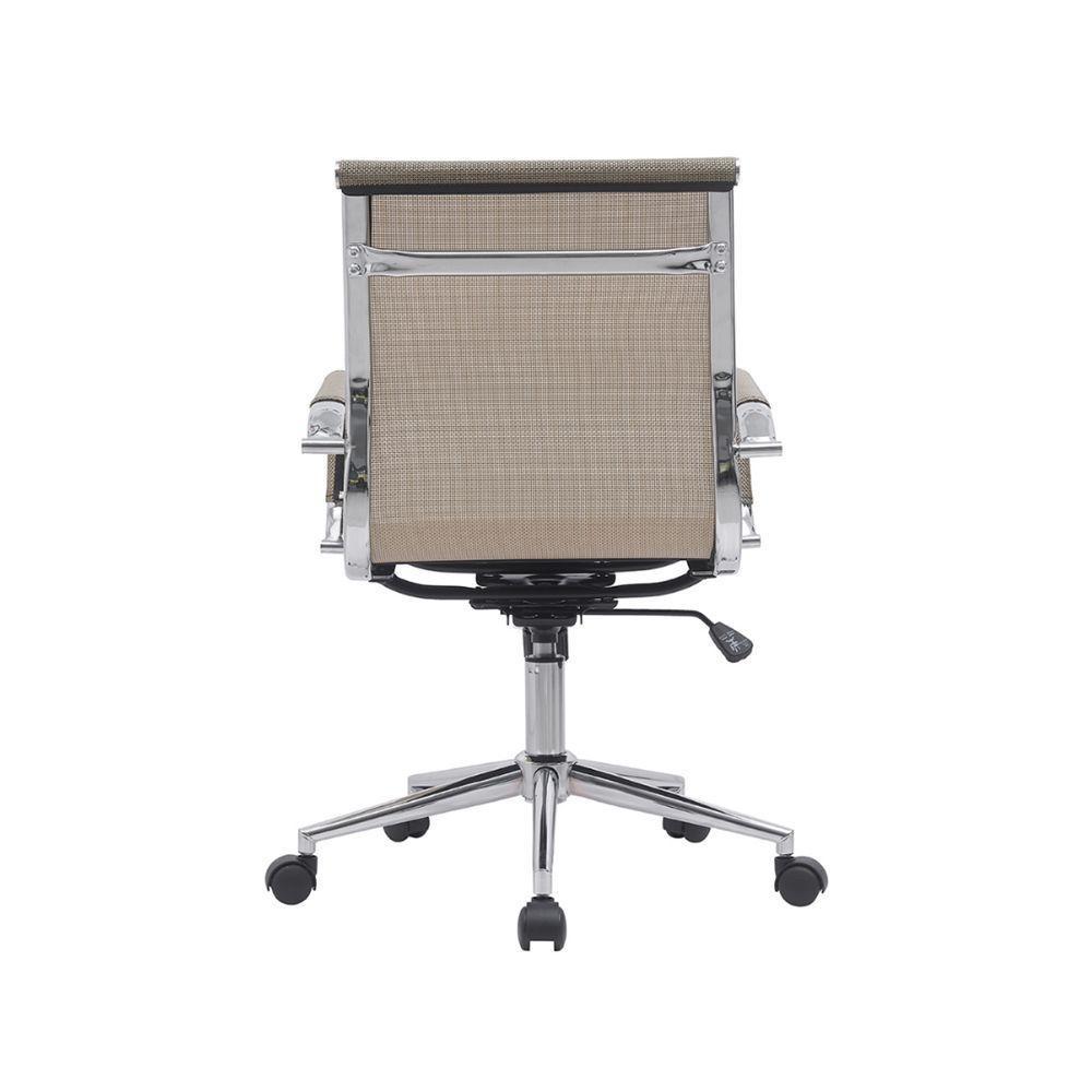 Cadeira Executiva Elegance Em Mesh Dourado Com Braços Cromados - Conforto E Estilo Para Escritórios - 2
