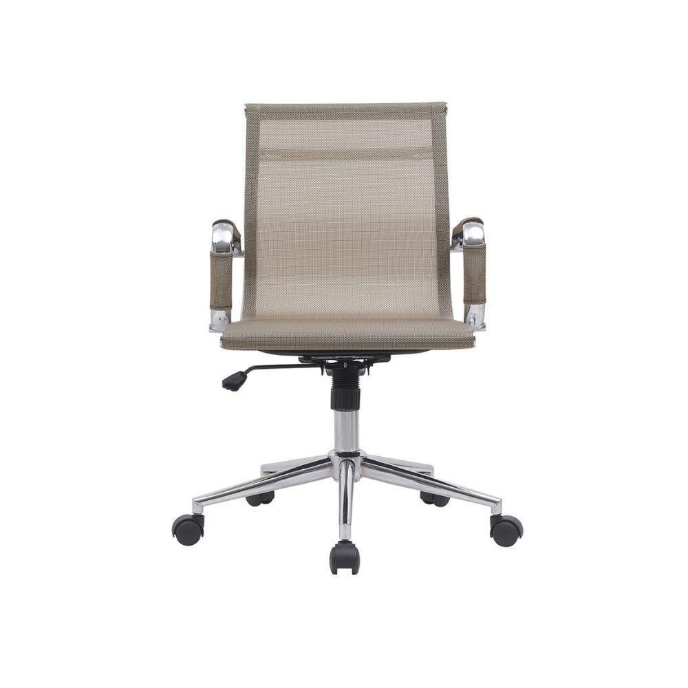 Cadeira Executiva Elegance Em Mesh Dourado Com Braços Cromados - Conforto E Estilo Para Escritórios - 3