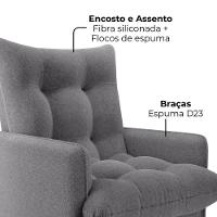 Poltrona De Amamentaçao E Puff Montreal Boucle F497 Milani Store Cinza - 6