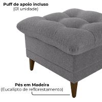 Poltrona De Amamentaçao E Puff Montreal Boucle F497 Milani Store Cinza - 7