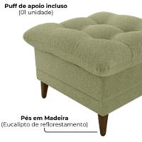 Poltrona De Amamentaçao E Puff Montreal Boucle F494 Milani Store Oliva - 7