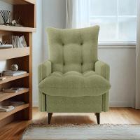 Poltrona De Amamentaçao E Puff Montreal Boucle F494 Milani Store Oliva - 8