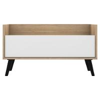 Mesa De Cabeceira 80Cm Retrô Multimóveis V4000 Rustic/Branca/Preta Rustic/Branco/Preto - 2