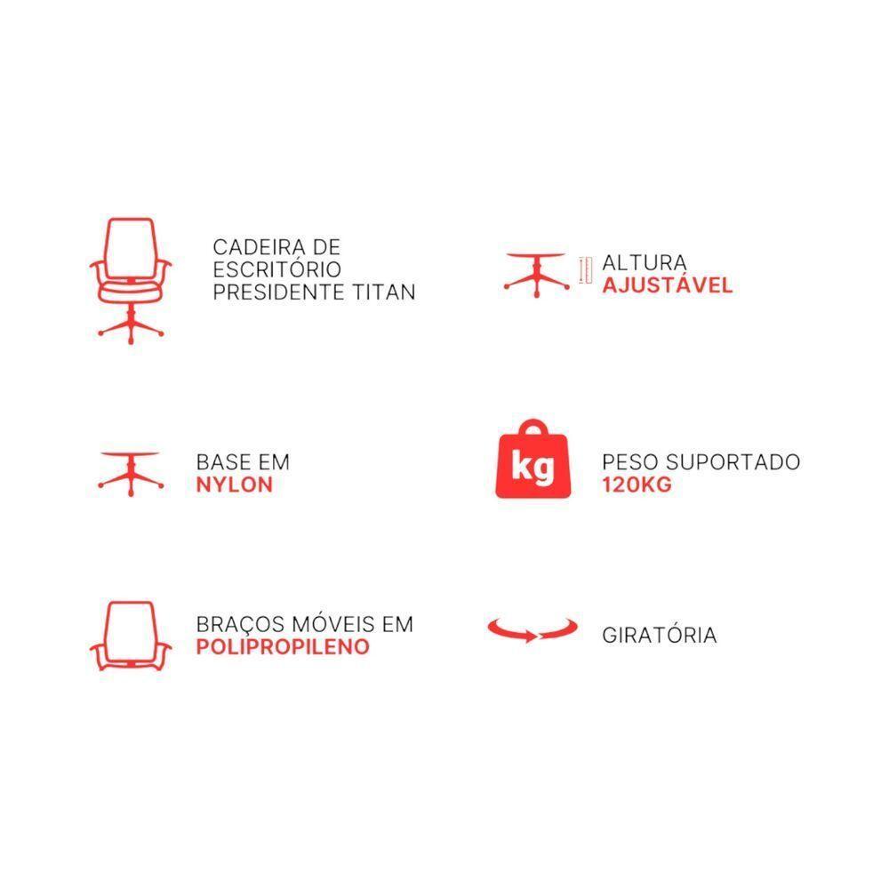 Cadeira Executiva Titan Com Cabeceira Ajustável - Elegância E Conforto Para Seu Escritório - 2