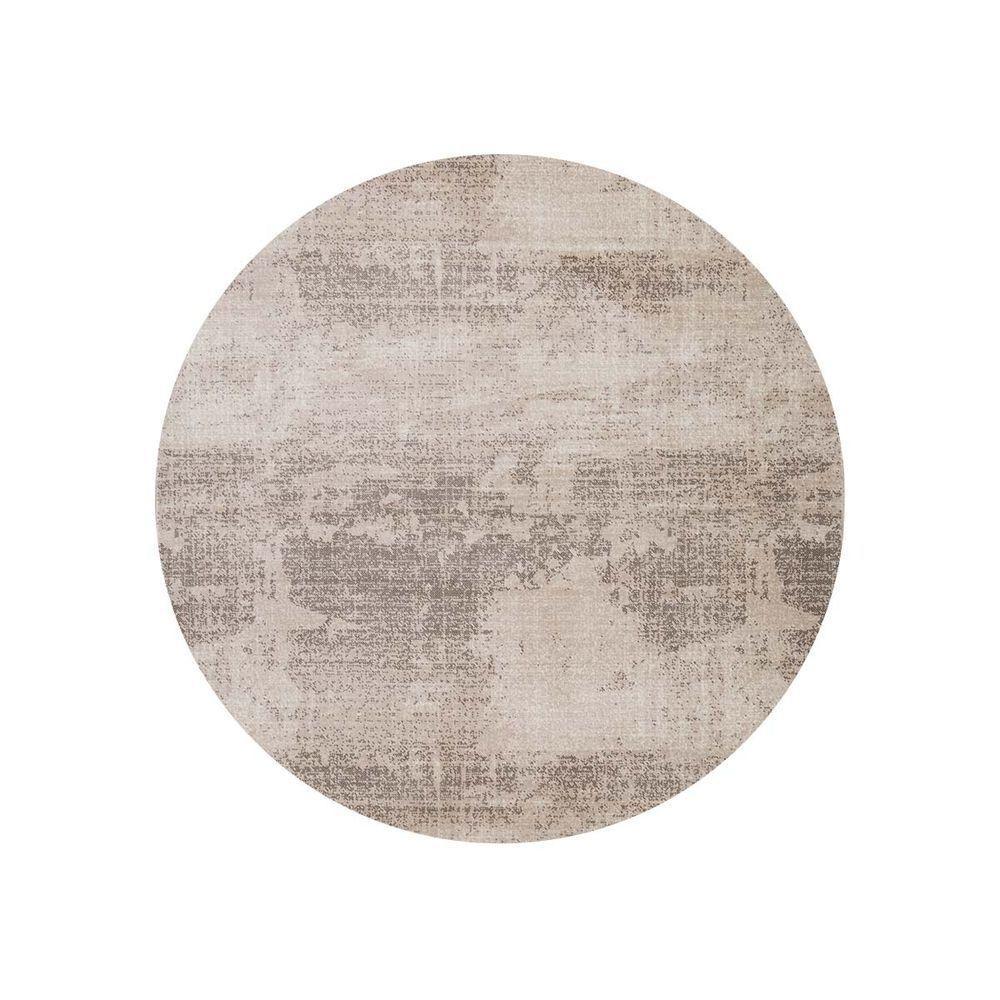 Tapete Sala Egípcio Himalaia 02 Bege 2,50m Redondo Edantex - 1