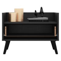 Mesa De Cabeceira 60Cm Retrô Multimóveis V3627 Preta Preto