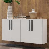 Aparador Buffet 4 Portas Suspenso Viena Branco/preto