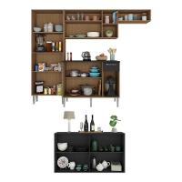 Cozinha Completa com Aparador Multimóveis Madeirada/preta - 5