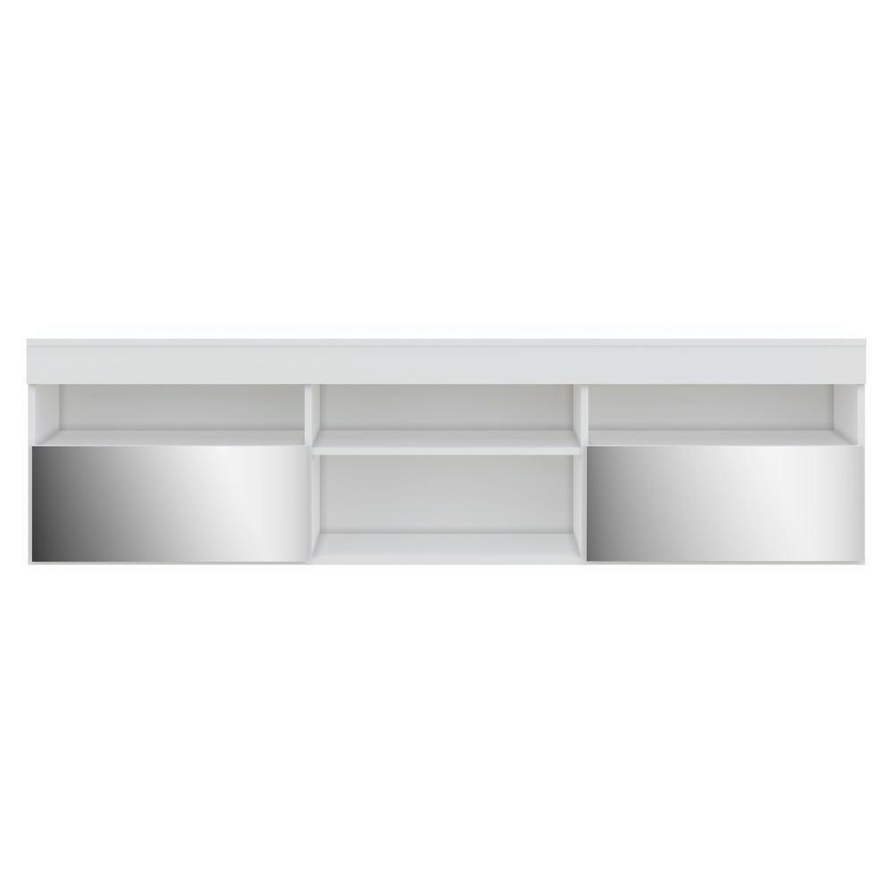 Rack Tv 65" Suspenso Com Espelho 2 Portas Paris Multimóveis V3331 Branco Branco - 3