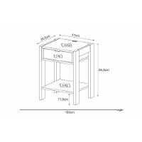 Mesa De Cabeceira Multimóveis Vcr35003 Preta/Nogal Preto/Nogal - 3