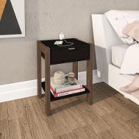Mesa De Cabeceira Multimóveis Vcr35003 Preta/Nogal Preto/Nogal - 4
