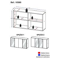 Aparador Buffet 4 Portas Com Espelho Suspenso Vegas Multimóveis V3595 Branco Branco - 5
