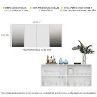 Aparador Buffet 4 Portas Com Espelho Suspenso Vegas Multimóveis V3595 Branco Branco - 6