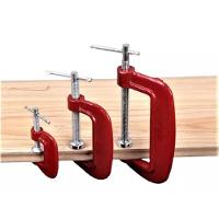 Kit Grampos Marceneiro Tipo C Sargento 3 Peças Jogo Completo Profissional Bancada Mesa Presilha Ferro Fundido Carpintari - 2