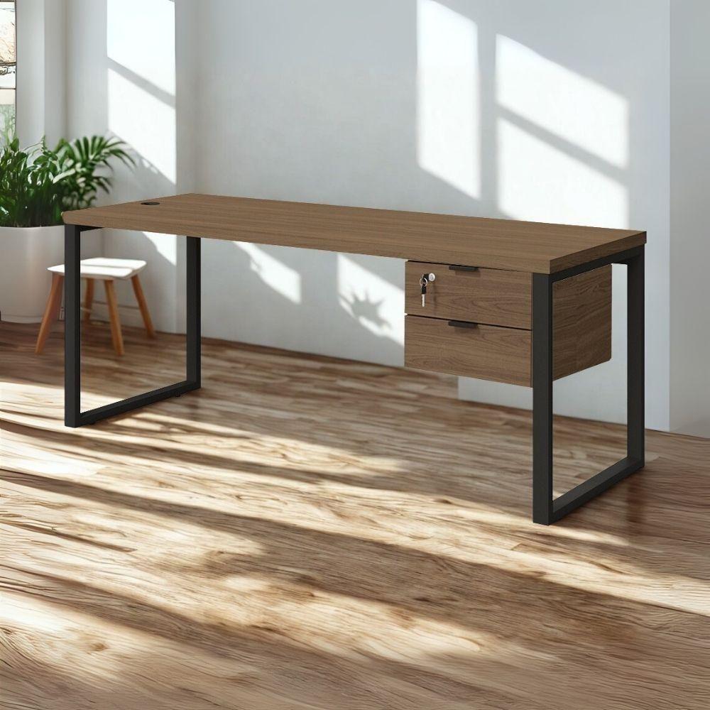 Mesa Escritorio Com Gaveteiro 190 Cm Industrial Frame Kappesberg Munique - 5
