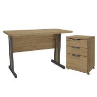 Mesa Escritorio 120 Cm E Gaveteiro 3 Gavetas Versatil Kappesberg Itapua - 1