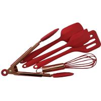 Jogo Utensílios Mini Cozinha 5 Peças Em Silicone Mini Vermelho - 1