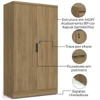 Armario Para Escritorio 2 Portas 161x91 Cm Versatil 1013a Kappesberg Itapua - 3