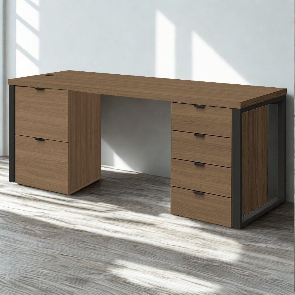 Conjunto Escritorio Industrial Mesa E Gaveteiros Frame Kappesberg Munique - 2