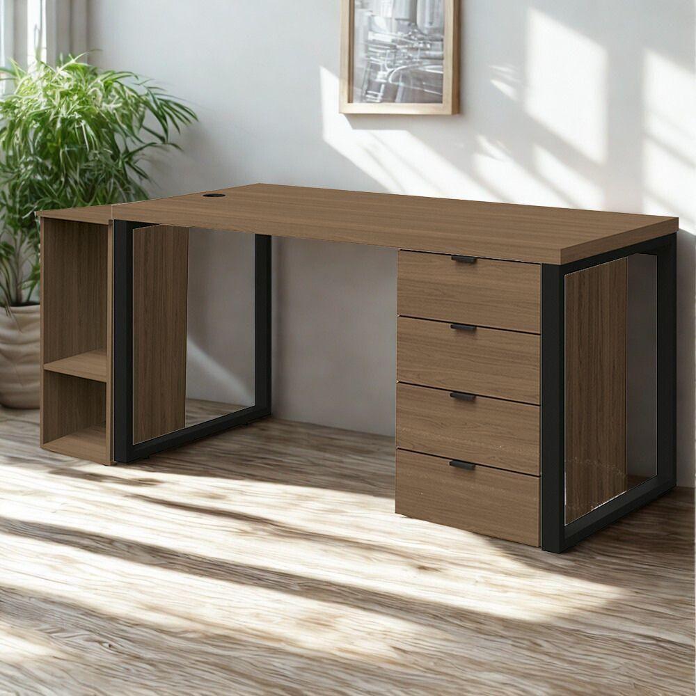 Conjunto Escritorio Industrial 3 Peças 150 Cm Frame Kappesberg Munique - 3