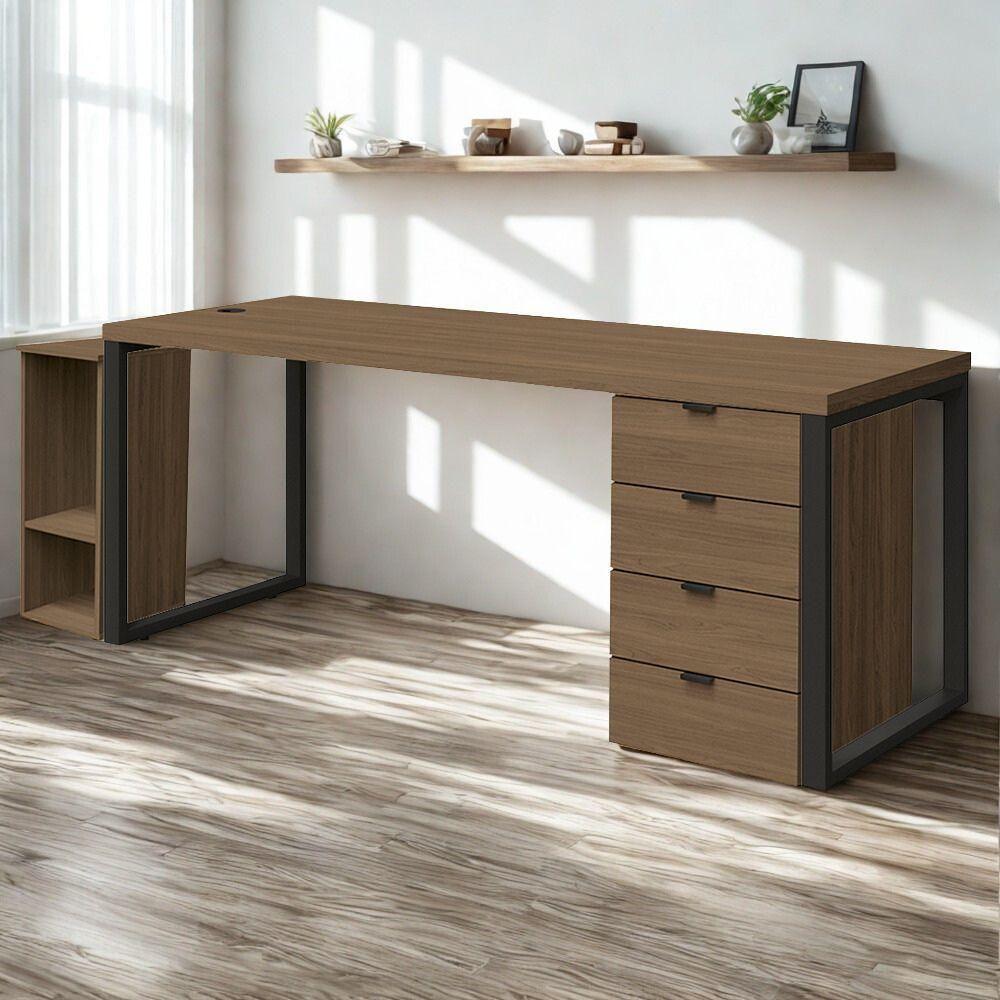 Conjunto Escritorio Industrial 3 Peças 190 Cm Frame Kappesberg Munique - 2